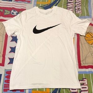Nike Men's White Tee with Black Logo